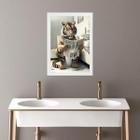 Quadro Banheiro Coleção Animais - Tigre 33X24Cm - Com Vidro