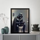 Quadro Banheiro Darth No Vaso Sanitário 45X34Cm