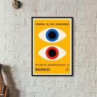 Quadro Bauhaus Poster Olhos - Amarelo 45X34Cm