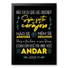 Quadro Bíblico Seja Forte e Corajoso 33x24cm - com vidro