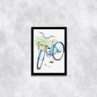 Quadro Bicicleta Azul com Flores 45x34cm - com vidro