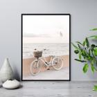 Quadro Bicicleta Na Praia 33X24Cm - Com Vidro