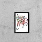 Quadro Bicicleta Vermelha Com Flores 24X18Cm