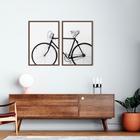 Quadro Bicicleta Vintage 142x100 2-100x70 Caixa Marrom Moldura Caixa, Marrom Cafe