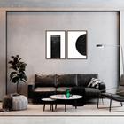 Quadro Black Minimalist 122x86 2-86x60 Caixa Marrom Moldura Caixa, Marrom Cafe