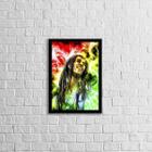 Quadro Bob Marley Colorido 45x34cm - com vidro