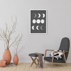 Quadro Boho Chalk Moon Phases 60x43 Caixa Branco Moldura Caixa, Branca