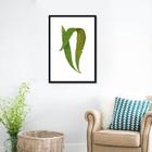 Quadro Botânica Polypodium Nitidum 100x70 Caixa Preto Moldura Caixa, Preta