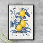 Quadro Botanical Gardens - Azul e Amarelo 24x18cm - com vidro