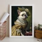 Quadro Bulldog Francês Branquinha - Lady 24X18Cm - Com Vidro