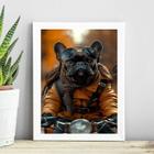 Quadro Bulldog Francês Motociclista 24X18Cm