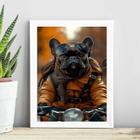 Quadro Bulldog Francês Motociclista 33x24cm