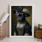 Quadro Bulldog Francês Pretinha - Lady 24x18cm - com vidro