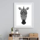 Quadro Cabeça De Zebra Geométrica - 60x48cm