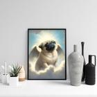 Quadro Cachorrinho Pug Com Asas 24X18Cm - Com Vidro