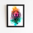 Quadro Cachorro Cocker Spaniel Inglês Moldura Preta 60X40Cm