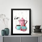 Quadro Café Com Cupcake 24x18cm - com vidro