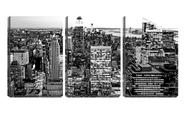 Quadro canvas 30x66 janelas de prédios pb