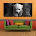 Quadro canvas 30x66 pequeno urso aos pés da mãe