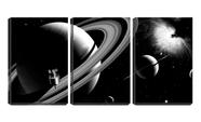 Quadro canvas 30x66 satélite em saturno