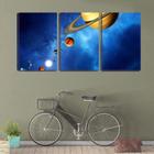 Quadro canvas 45x96 anéis de saturno espaço azul