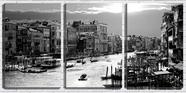 Quadro canvas 45x96 barcos na Veneza antiga pb