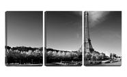 Quadro canvas 45x96 céu pb e torre eiffel paris