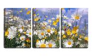 Quadro canvas 45x96 pequenas flores e hastes