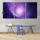 Quadro canvas 45x96 pingos brancos fundo roxo