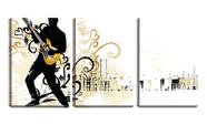 Quadro canvas 45x96 tocando guitarra silhueta