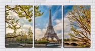 Quadro canvas 45x96 torre Eiffel entre árvores