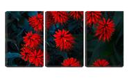 Quadro canvas 55x110 espiga de flores vermelhas