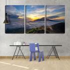 Quadro canvas 55x110 nuvens no pico da montanha