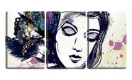 Quadro canvas 55x110 rosto de mulher olhos fechados arte