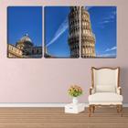 Quadro canvas 55x110 torre de pisa céu azul