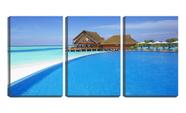 Quadro canvas 68x126 cabana a beira da piscina