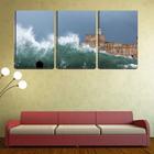 Quadro canvas 68x126 ondas revoltas no forte