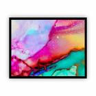 Quadro Canvas Premium Abstrato Colorido Com Moldura 90X60Cm