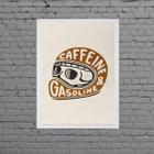 Quadro Capacete Gasoline E Caffeine 24x18cm - com vidro