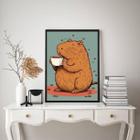 Quadro Capivara - Hora Do Café 24X18Cm - Com Vidro