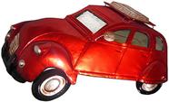 Quadro Carro Fusca 3d Para Parede Em Metal Espelhado para Decoração Vermelho Vintage (ENFT-6)