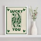 Quadro Carta Baralho - Lucky You 24X18Cm - Com Vidro