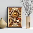 Quadro Carta Tarot Vintage - The Sun 33X24Cm - Com Vidro