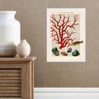 Quadro Casa De Praia - Coral Vintage 45x34cm - com vidro