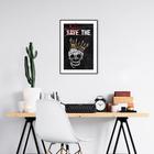 Quadro Caveira Frase Be the King 86x60 Caixa Branco