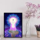 Quadro Chama Violeta Saint Germain Mundo 24X18 Vidro Branca