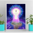 Quadro Chama Violeta Saint Germain Mundo 33X24Cm Preta