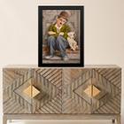 Quadro Charlie Chaplin Com Cachorrinho 45x34cm - com vidro