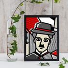 Quadro Charlie Chaplin Pop Art 45x34cm - Com Vidro