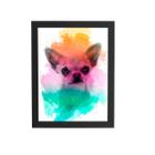 Quadro Chihuahua Cachorro Cão Aquarela Moldura 60X40Cm